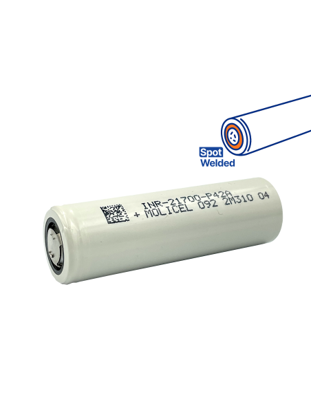 Molicel INR21700-P42A Battery Cell, 3.6V 4200mAh Spot-Welded